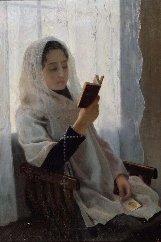 'Reading' Joan Llimona 1891 {{PD-Art}}