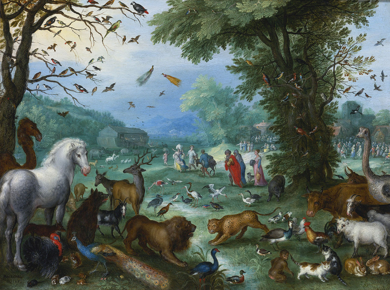 Jan Brueghel the Elder, Landscape of Paradise and the Loading of the Animals in Noah’s Ark, 1596 {{PD}}